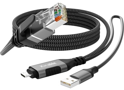 Ethernet Cable for Fire TV Stick - 6 FT Micro USB to RJ45 Adapter with USB-A Power Cord, Compatible with Streaming Stick, Chromecast, Google Home Mini, LAN, Network, Nylon Braided