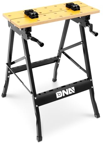 DNA MOTORING Werkbank, verstellbar, tragbar, faltbar, Mehrzweck, mit Messlineal und Winkelmesser, ideal für Garage, Haus, Heimwerker und Tischlerei, TOOLS-00456