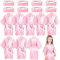 TESIN Lot de 8 peignoirs pour filles avec bandeau pour filles, rose, 12-14 ans