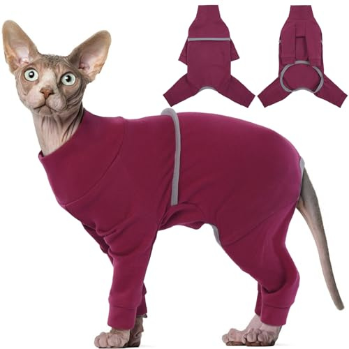 Hjyokuso Katzenpullover - Weicher und Atmungsaktiver Pullover für Sphynx, Cornish Rex, Devon Rex, Peterbald - Katzenbekleidung Mit Vier Beinen