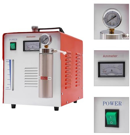 Saldatore ad idrogeno ossigeno, lucidatrice acrilica 200 W con pistola a fiamma, 2 ugelli per fiamma, lucidatura della fiamma, generatore di acqua idrogeno