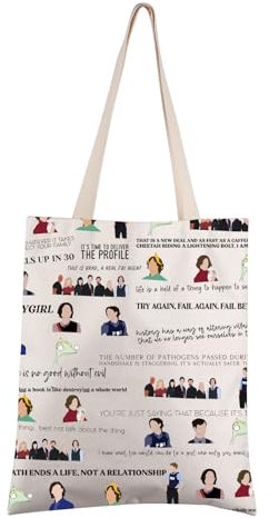 FEELMEM Tragetasche mit Zitaten von Criminal TV Show, Fanartikel, True Crime Club, Geschenk, beige, Medium