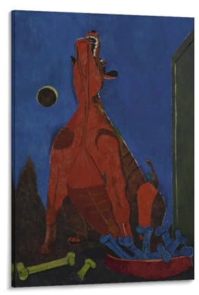 KOOHTAA Rufino Tamayo Perro Aullando A La Lun A Kunstposter, Gemälde, Druck, Fotokunst, Malerei, Leinwand, Poster, Zuhause, moderne Dekoration, Poster, 60 x 90 cm