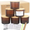 MILIVIXAY Lot de 6 pots à bougies de 473,6 g avec couvercles en bambou et kits de fabrication de bougies – Bocaux vides en verre épais ambré givré pour la fabrication de grandes bougies – Conteneurs à