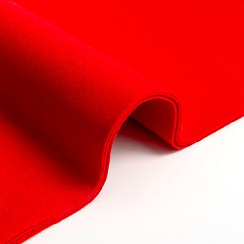 IPEA Filzstoff Rot - Großes Stück 190 x 100 cm - Made in Italy - Weicher Filz Stoff Uni für Kleidung, Accessoires, Dekorationen, Kreationen, Patchwork - Stoff zum Nähen - Bastelfilz