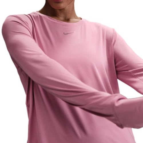 Nike Damen One Classic Df Ls Top Tank Top, Elemental Pink/Black, L