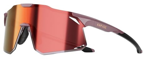 KAPVOE Fahrradbrille Herren Damen mit 3-stufig verstellbaren Bügeln K347 | Radbrille, Sportbrille und Sonnenbrille mit TR90-Rahmen und UV400-Schutz für Rennrad, Mountainbike, Laufen und Baseball