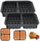 Moule à Gaufres en Silicone,2 Inserts Gaufrés pour Friteuse à air Chaud,Compatible avec Ninja AF300EU, AF400EU, AF451EU, SL400EU & AF500DE - Accessoire Airfryer Antiadhésif,Gaufres Belges Parfaites