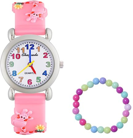 MUXIJIA Kinder Uhren für Mädchen ab 3-10 Jahre, Analog Quarz Armbanduhr Jungen Uhr Mädchen Uhr, 3D Cartoon Mädchenuhr Silikon Uhrenarmband Kinderuhr