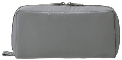 MUJI Nylon Gadget Pouch, Compact Tech Organiser, 20 x 9 x 6 cm. (1, Grey)
