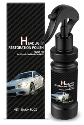 Bxjinkele 120ml Autoscheinwerfer-Reparaturflüssigkeit, Scheinwerfer-Reparaturspray Lichtdurchlässigkeitsverbesserung Schutz, Scheinwerfer-Restaurations-Spray, für hellere, klarere Sicht (1PC)