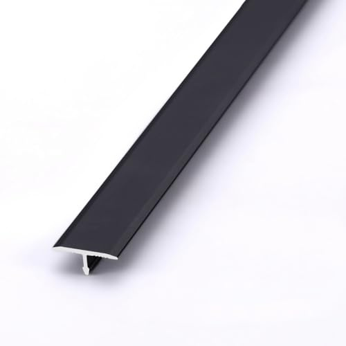 AGKANVCVNT T-Profil Übergangsschiene Übergangsprofil, Bodenübergangsstreifen Für Fliesen Laminat/Parkett, Aluminium Ausgleichsprofil, 15 20 33 40mm(Black,L900 x W15mm)