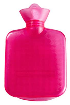 JINGYAN Hot Water Bottles Transparent Thick Rubber Hot Water Bottle Filled with Hot-Water Bag Warm Bags(Pink)
