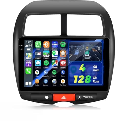 NHOPEEW 4+128G Autoradio für Mitsubishi ASX 2010-2016/Peugeot 4008 2012/Citroen C4 2007-2013 mit Carplay & Android Auto – 10-Zoll-Incell-Bildschirm, unterstützt WiFi, GPS + Rückfahrkamera, Canbus