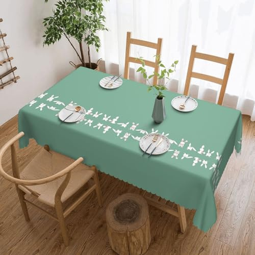 Pidgazdfgv Osterhasen-Tischdecke, waschbar, für Esszimmer, Hochzeit, Party, Tischdekoration, festlich, 137,2 x 183,9 cm