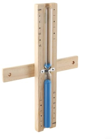 Sablier rotatif de 15 minutes pour sauna et salles d'exercice fabriqué en bois de qualité supérieure et verre transparent pour des intervalles de temps précis de 15 minutes (bleu)