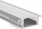 Alumino | LED Aluminiumprofil Eloxiert | 200 cm | Einbauprofil | Opale Abdeckung | für 12 mm LED-Streifen | Rhein