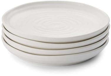 Sophie Conran for Portmeirion 4 Coupe Plate White Set of 4, 16.5 x 16.5 x 2.2 cm