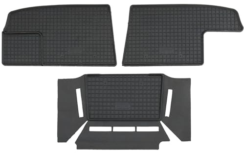AD Tuning Gummifußmatten Set 3-teilig für Renault Trafic (2014-) | für Opel Vivaro (2014-) + Fiat Talento (2016-) + Nissan NV300 (2014-) - Passgenau, Allwetter-Automatten, rutschfest, robust