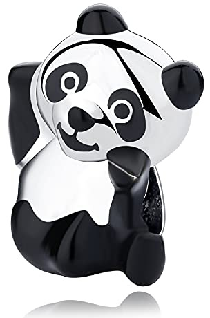 sam panda Anhänger aus 925er Sterlingsilber, kompatibel mit Pandora-Armbändern und Halsketten, Urlaubsgeschenke für Damen und Mädchen, Sterlingsilber, Kristall, Sterling-Silber, Glas