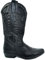 Malu Shoes Stivali donna camperos texani stile western neri con fantasia laser su pelle tinta unita altezza polpaccio (41 EU)