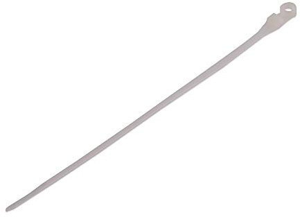 Poly Pool PP7560Q Set di 25 Fascette ad Occhiello Ø 5,5mm, per Cablaggi all'Interno di Apparecchiature Elettriche, 4.3 mm x 220 mm, Diametro di Serraggio Max 45 mm, Bianco