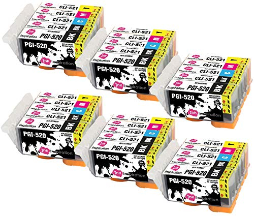 Ink Inspiration® Ersatz für Canon PGI-520 CLI-521 Druckerpatronen 30er-Pack, kompatibel mit Canon Pixma MP560 MP640 MP630 MP620 iP4600 iP4700 iP3600 MP540 MP990 MP980 MP550 MX870 MX860