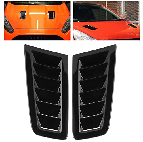 Akozon Kit de pala de ventilación para capó de coche Rejillas de entrada de flujo de aire Capuchas de ventilación Cubierta del capó para Focus RS MK2 Style(Negro)