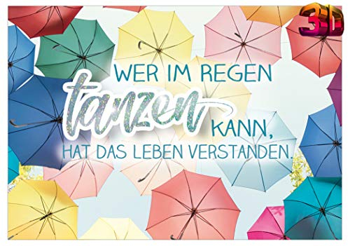 KE - 3D Effekt Geburtstagskarte, Lustige Postkarte mit Spruch, 150x105mm - Motiv: Tanzen