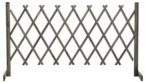 Tidyard Gartenzaun Rankhilfe Spalierzaun Garten Rankzaun Scherengitter Spalier Holzgitter Blumengitter Pflanzengitter Garten Grau 150x80 cm Massivholz Tanne