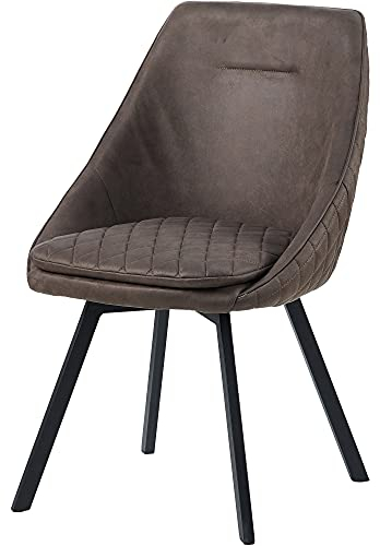 TRISENS Essstuhl Drehstuhl Esszimmerstuhl Designstühle PU Lederbezug in Antik Optik Küchenstuhl, Farbe:Kaffeebraun, Menge:1 St.