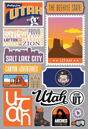 Reminisce Jet Setters 3.0 State Dimensional Stickers-Utah