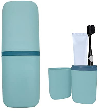 Custodia da viaggio per spazzolino da denti e dentifricio, porta spazzolino da denti da viaggio con tazza portatile da viaggio, contenitore da viaggio per campeggio, scuola, viaggio d'affari e bagno