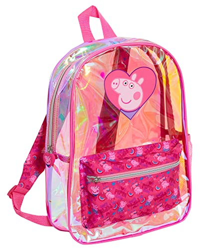 Peppa Wutz Rucksack Mädchen Schwimmtasche Klar abwischbar Kindergartenrucksack Kinder Transparente Schwimmstrandtasche
