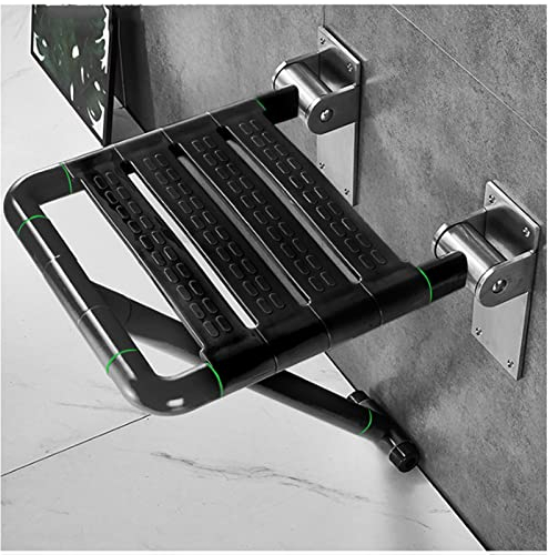 EEUK Klappsitz dusche wandmontage, Duschklappsitz mit Stützfüßen Platzsparend Hochklappbar rutschfeste Sitzfläche Belastbar bis 300 kg Wandbefestigung Duschhocker Badestühle Badsitz