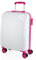 ITACA - Juego De Maletas De Viaje Rígidas Set Maletas De Viaje Ligeras Pack Maletas Viaje. Conjunto Maletas De Viaje con Candado de Combinacion, Blanco-Fucsia
