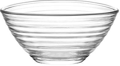 LAV 1x Clear 7cm Derin Glass Serving Bowl - Small Kitchen Pasta Salad Fruit Party Platter Food Dip Snack Dishes Set