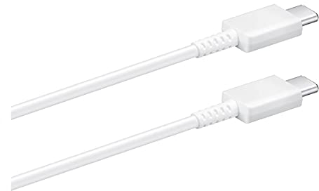 USB C Ladekabel kompatibel für Original Samsung USB Type-C zu Type-C 1M Kabel, Datenkabel Samsung Galaxy S22 S22 Ultra S21 S21FE S20 FE A53 5g A52 A33 5G Z Flip 4 Galaxy Tab S8 S7 45W 3A weiß