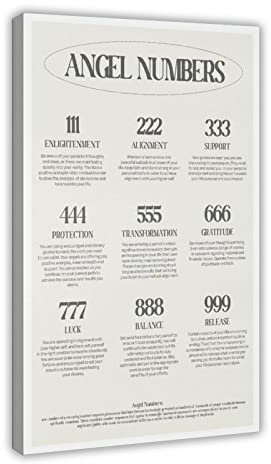 FABIVA Angel Number Collection 4 Leinwandposter Schlafzimmer Dekor Sport Landschaft Büro Zimmer Dekor Geschenkrahmen Stil 60 x 90 cm