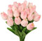 N&T NIETING Künstliche Tulpen, 12 Stück Künstliche Blumen Fake Tulpen PU Real Touch Latex Rosa Tulpen Blume Arrangement für DIY Hochzeitssträußen Baby Shower Party Room Büro Heimdekoration, Rosa