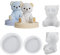 HyzaPhix 4pcs Bären Silikonform 3d Bär GießFormTeddybär Eisformen Eiswürfelformen Tiere Teddy Bear Resin Silicone Mold für Selber Basteln Kerzen, Seife,Ornament Dekoration (Bären)