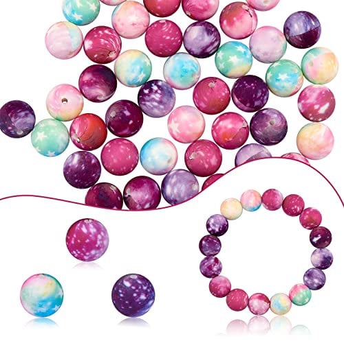 WEWAYSMILE 45pcs 15mm Silicone Round Beads Making Kit, Silicone Beads Bulk, Round Silicone Beads, for Jewelry Crafts Necklace Garland Bracelet (3 Styles)