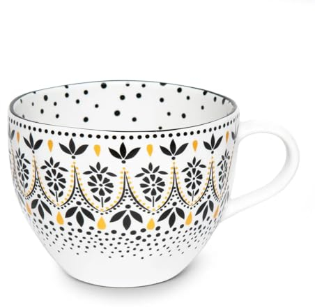 Portmeirion Home & Gifts Sara Miller London Artisanne Noir 0,4 Liter Tasse (Mandala)