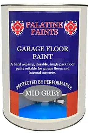 Palatine Paints Garage Floor Paint - Polyurethane based (Safety Yellow, 5 Litre)