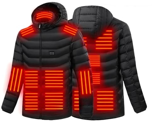 Heizjacke Beheizbare Weste Herren Damen Beheizte Weste Jacke Elektrische Heheizte Kleidung mit 15 Heizzone Winterjacke Wärm Beheizbare Jacke Heizweste mit Heizung für Wandern Jagd Motorrad Camping