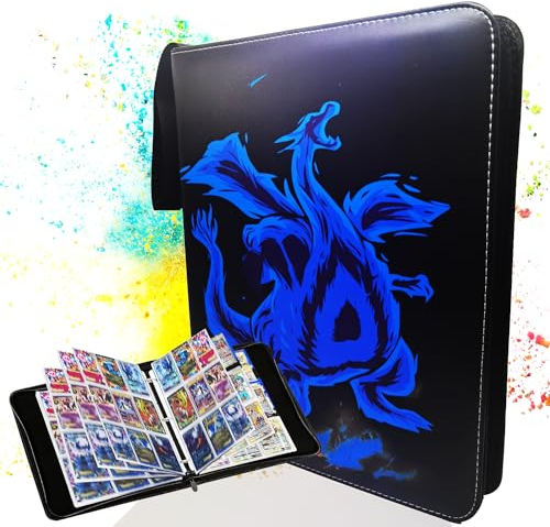 NAMATCG Premium Sammelkarten Album – 900 Karten Kapazität, 50 Seiten, Wasserdichtes PU-Leder, Kompatibel mit MTG, Yu-Gi-Oh, GX EX Trainer, Ninjago & Sportkarten, Sammelmappe mit Reißverschluss