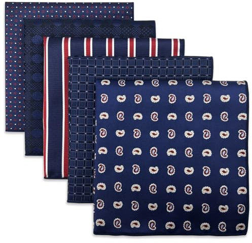 S&W SHLAX&WING 5 Pieces Assorted Herren Einstecktücher Handkerchiefs Set 78