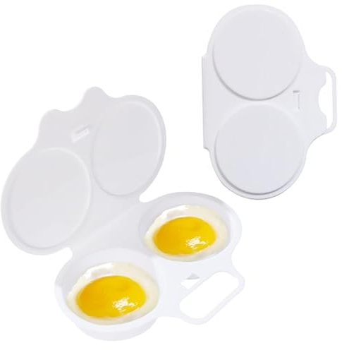 Cocinadora de huevo de microondas Corajero de huevo de huevo de microondas Microondas Caldera de huevo de microondas 2 PPC PP PP POACHER MICROWAVE POACHER con tapa 2 tazas manejadas fabricante de hue