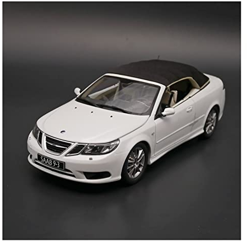 NALora Motorfahrzeuge Replika Auto 1/18 Für SAAB 93 Diecast Alloy Cabrio Sportwagen Modell Simulation Sammlung Ornament Souvenir Display Originalgetreue Nachbildung (Color : White)
