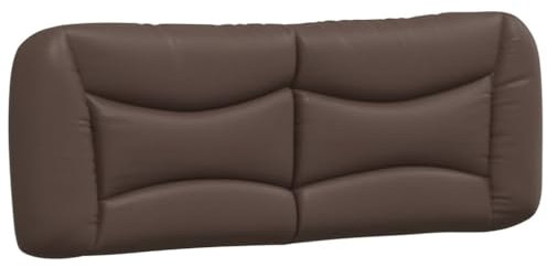 vidaXL Kopfteil Kissen, Kopfteilkissen für Schlafzimmer, Rückenkissen Bett mit Reißverschluss, Kopfpolster Bettkissen, Braun 140cm Kunstleder